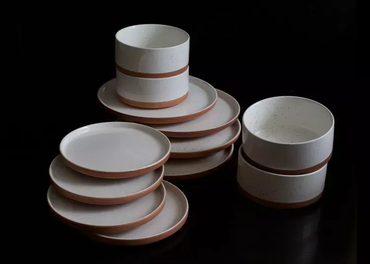 Our Place set of four large hand-speckled ceramic dinner plates - photo 3