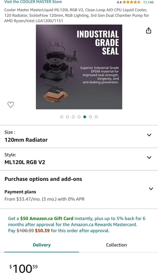 Cooler Master ML120L RGB V2 (AIO CPU Liquid Cooler) - photo 2