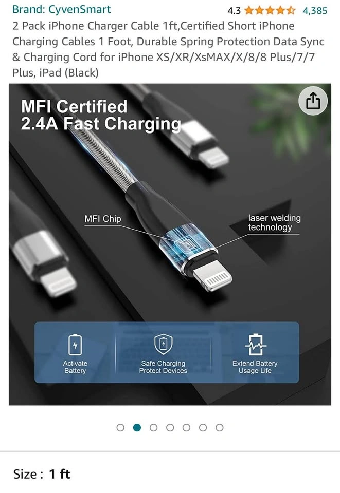iPhone Lightning Charging Cables (2pk) - photo 3