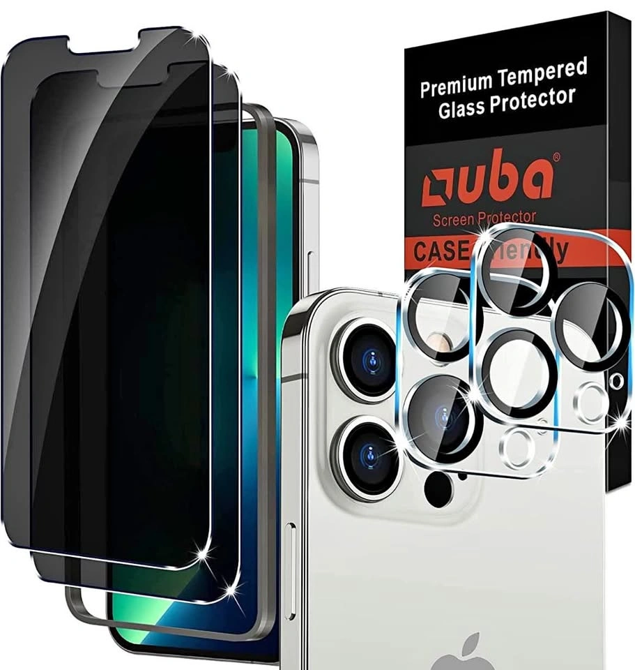 (2+2Pk) Privacy Screen + Camera Lens Protectors (iPhone 13 Pro M
