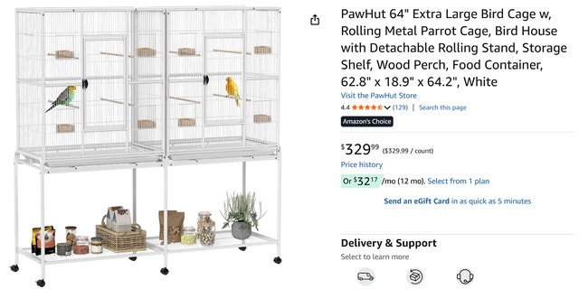 Spacious Extra Large Rolling Bird Cage [BNIB]