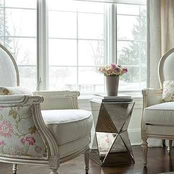 Two West Elm Multi-Faceted Prism Mirrored Side Tables - photo 2