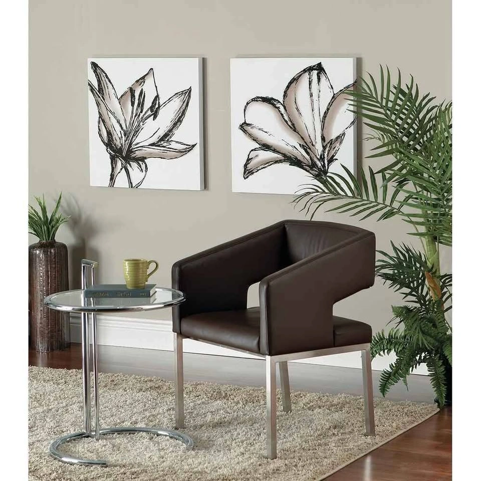 Large Sketched Tulip & Lily Canvas Wall Art Set 24" x 24" - photo 2