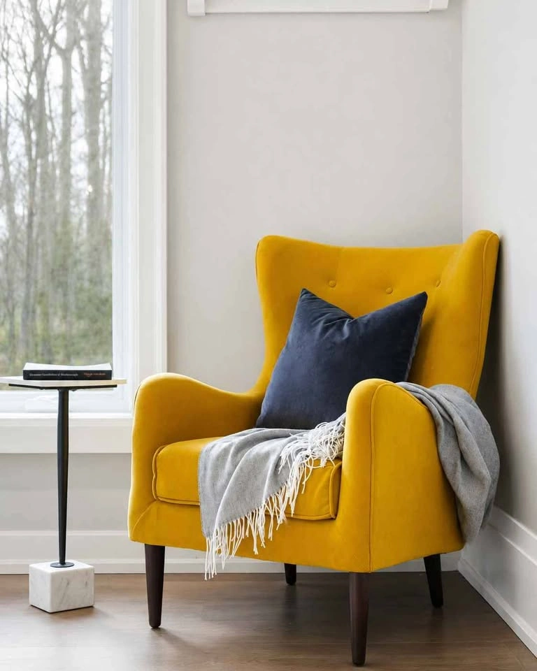 NEW Structube Polo Contemporary Tufted Wingback Armchair - photo 2
