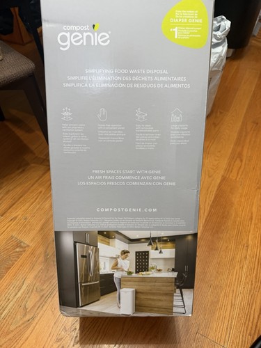 Genie Compost Bin, White Stainless-Steel Large, 3.6 Gallon - New - photo 4