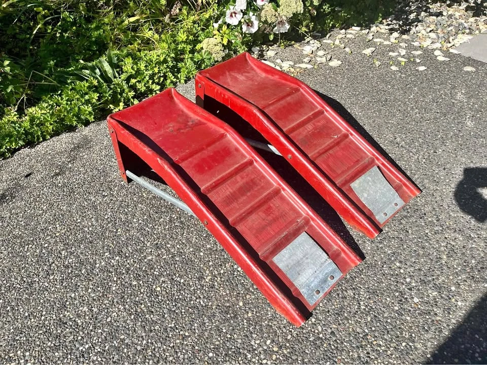 Red Metal Car Ramps