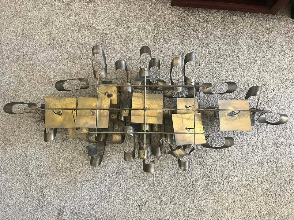 Mid-Century Modern Brutalist Metal Wall Sculpture by William Vos - photo 2