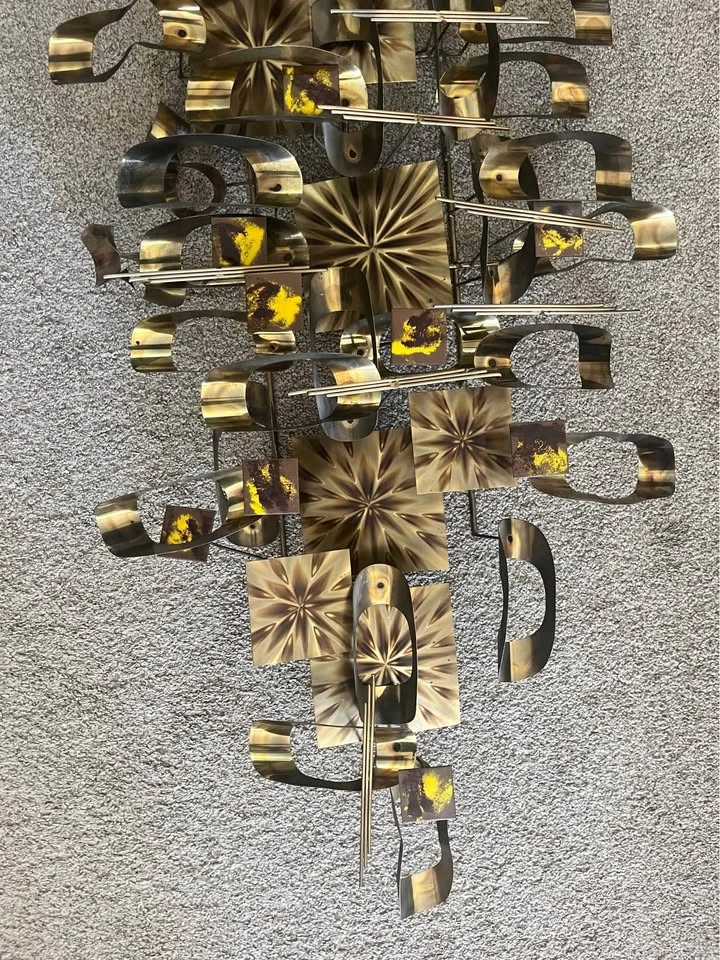 Mid-Century Modern Brutalist Metal Wall Sculpture by William Vos - photo 4