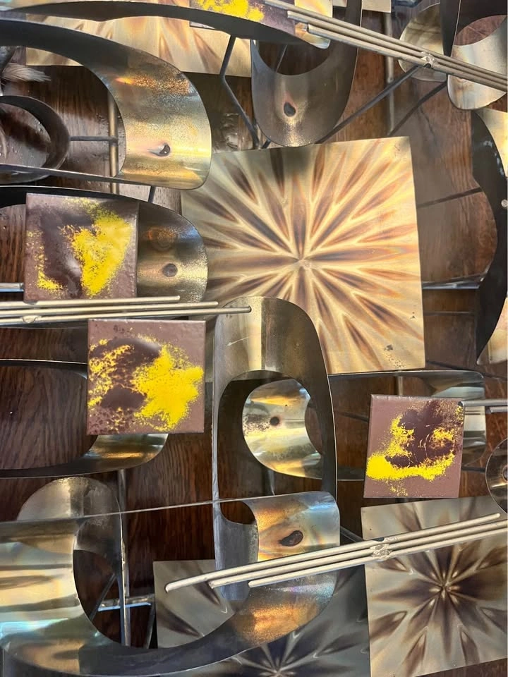 Mid-Century Modern Brutalist Metal Wall Sculpture by William Vos - photo 5