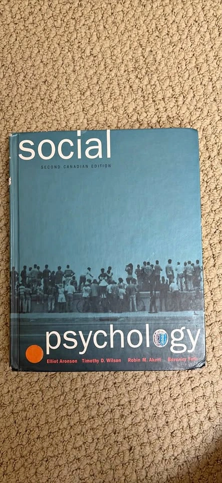 Social Psychology Second Canadian edition textbook