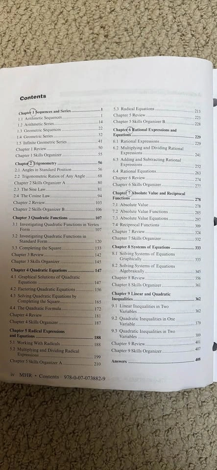 McGraw-Hill Ryerson Pre-Calculus 11 Student Workbook - photo 2