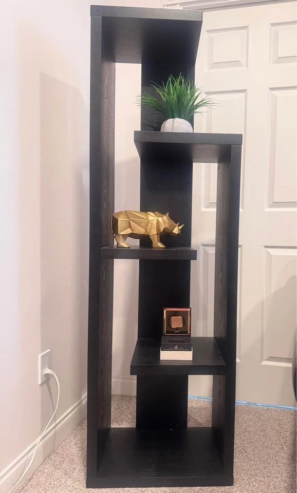 Urban Barn Modern Display Shelf / Bookcase – Dark Wood - photo 4