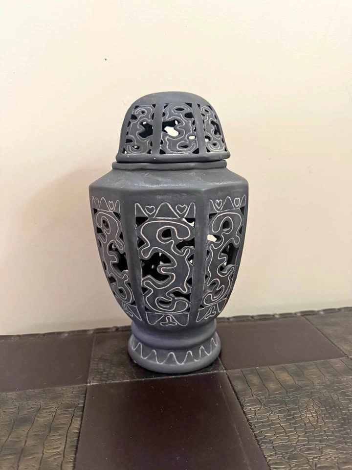 Clay incense burner or tea light lantern