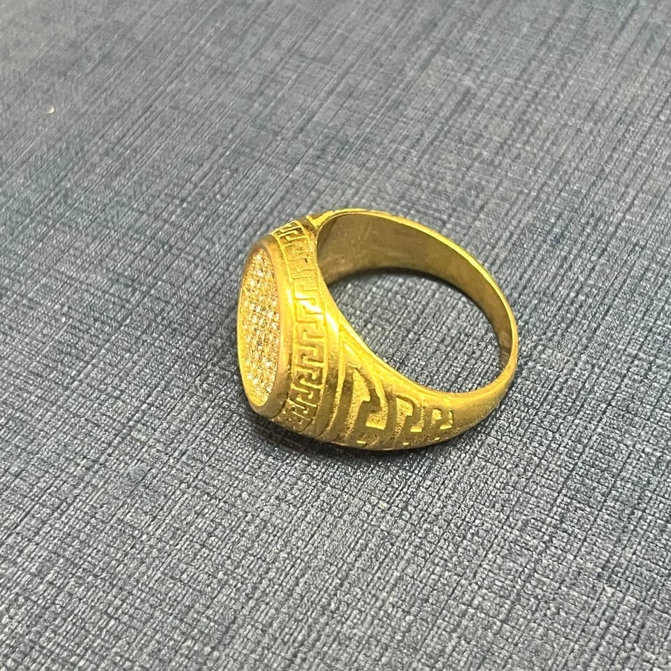 Gold-Toned Greek Signet Ring with stones - photo 2
