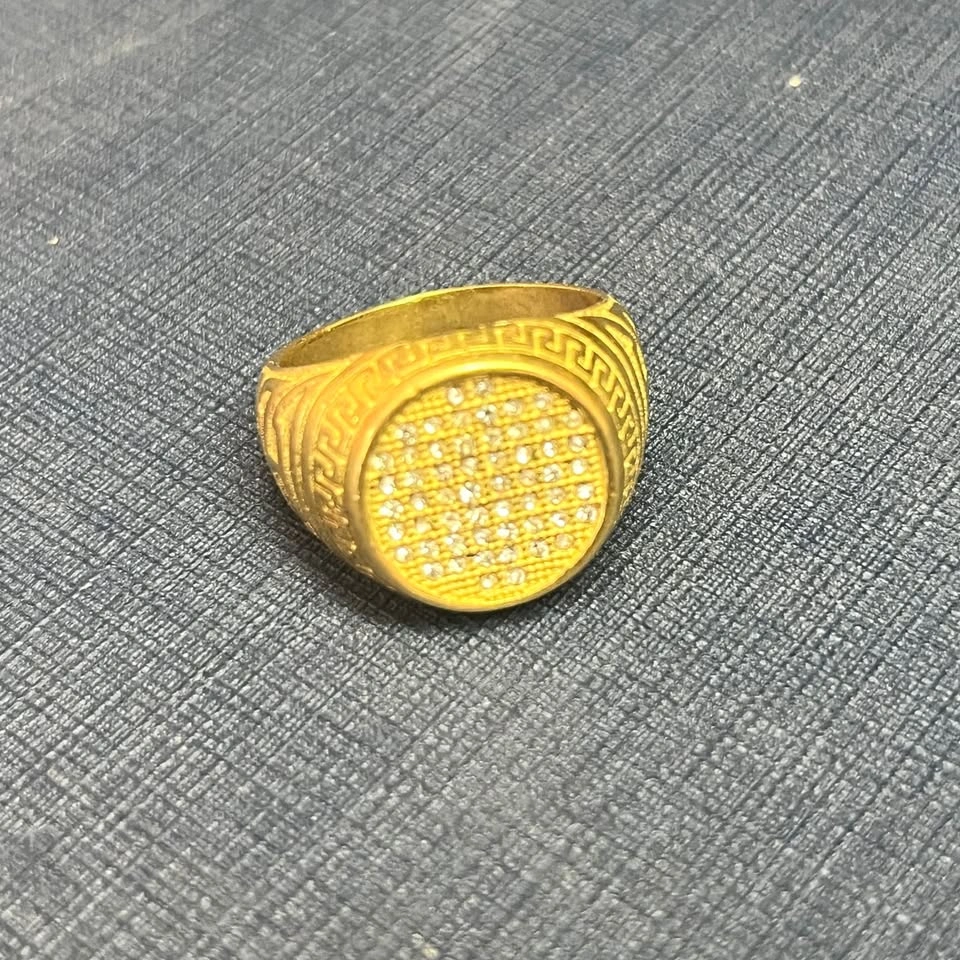 Gold-Toned Greek Signet Ring with stones - photo 3