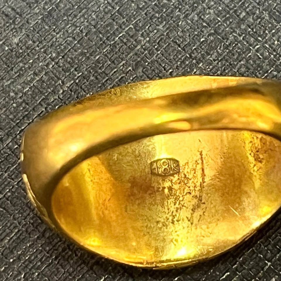 Gold-Toned Greek Signet Ring with stones - photo 4