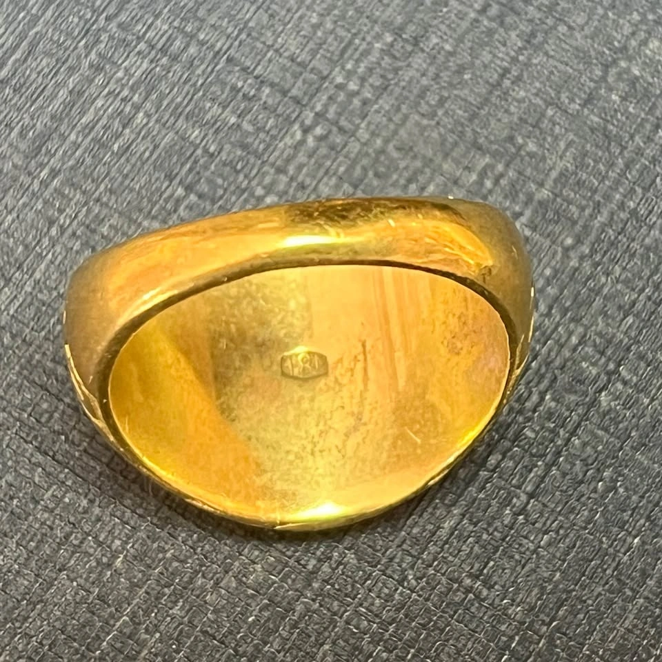 Gold-Toned Greek Signet Ring with stones - photo 5