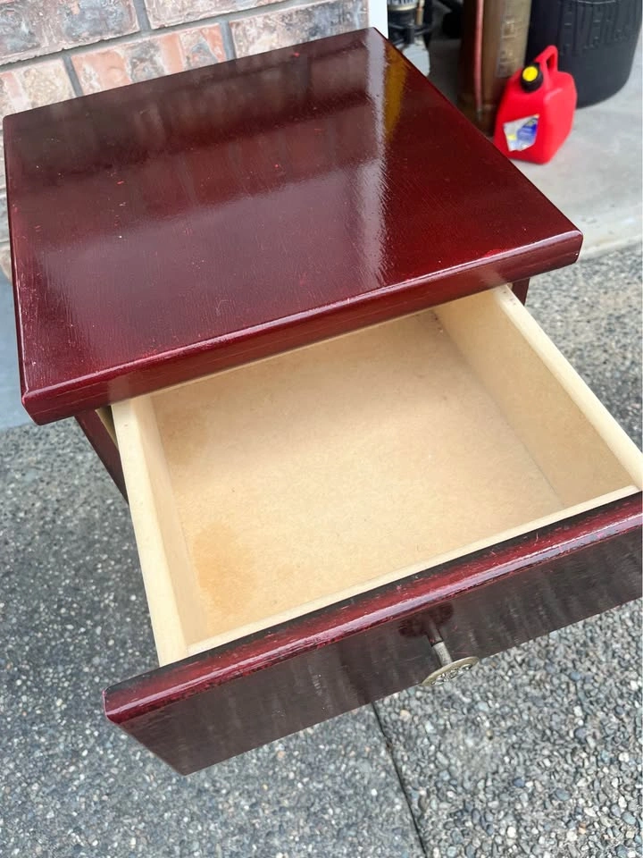 Dark Red Wooden Nightstand - photo 4