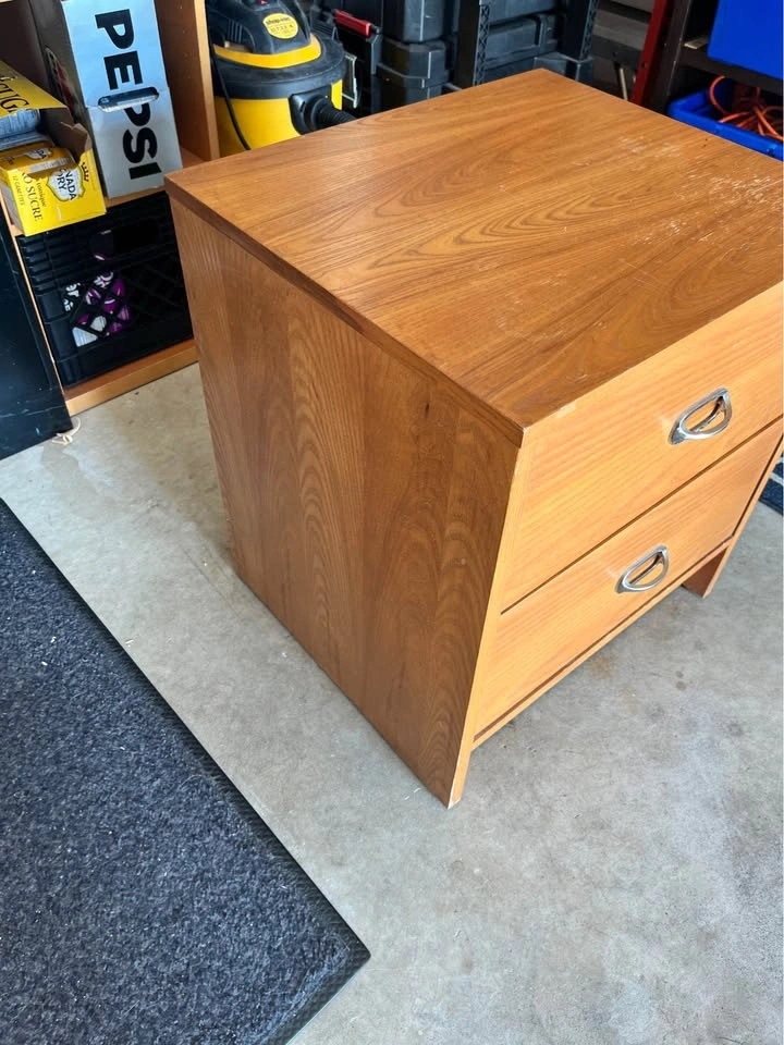 Mcm Mid-Century Modern 2-Drawer Nightstand - photo 4