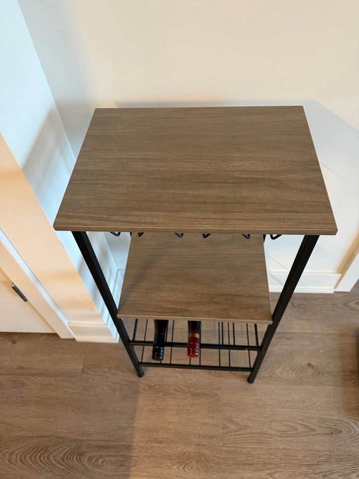 Wine rack with 3 levels, wine glass holder and a table top - photo 2
