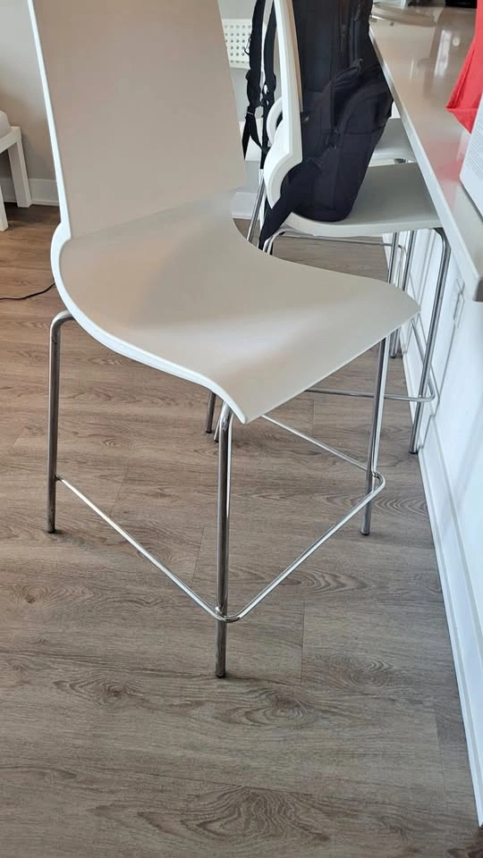 White Counter Height Bar Stool (x3)