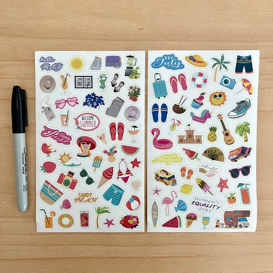 Pack of 6 sheets Journal Planner Stickers image indicator(3)