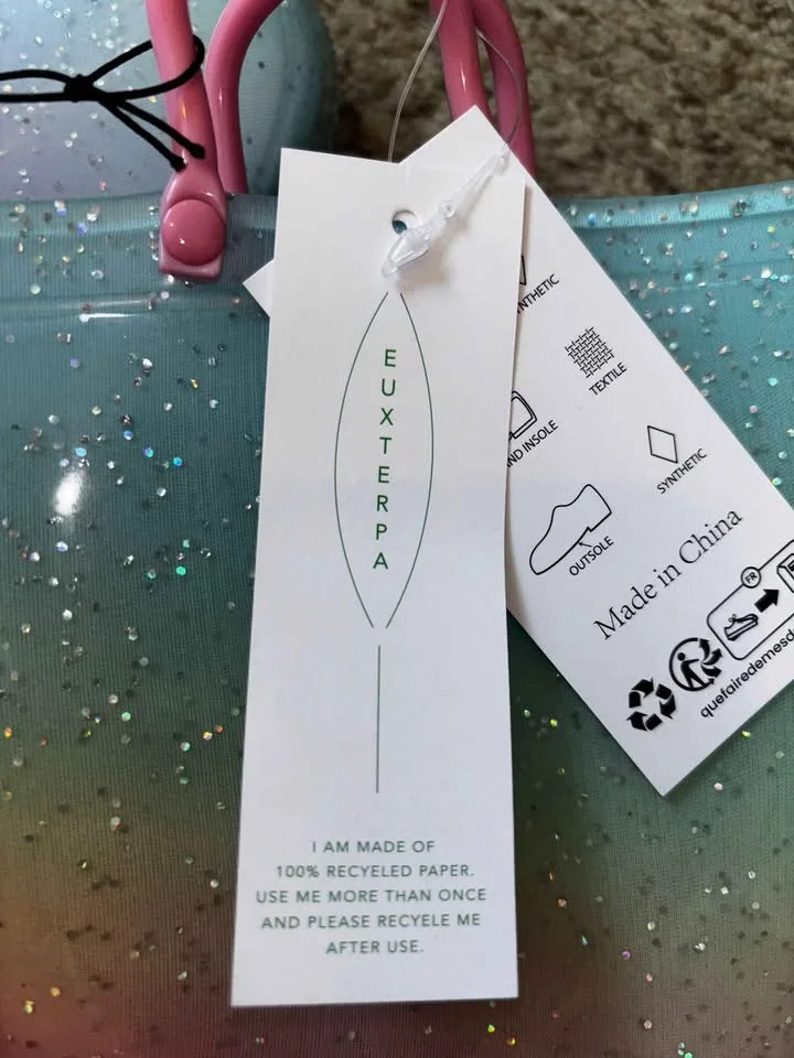 Size 3 Rainbow Glitter Rain Boots – Brand New image indicator(3)