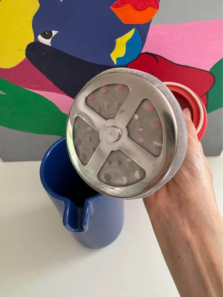 Discontinued OUI Ceramic French Press | Postmodern Memphis Style - photo 5