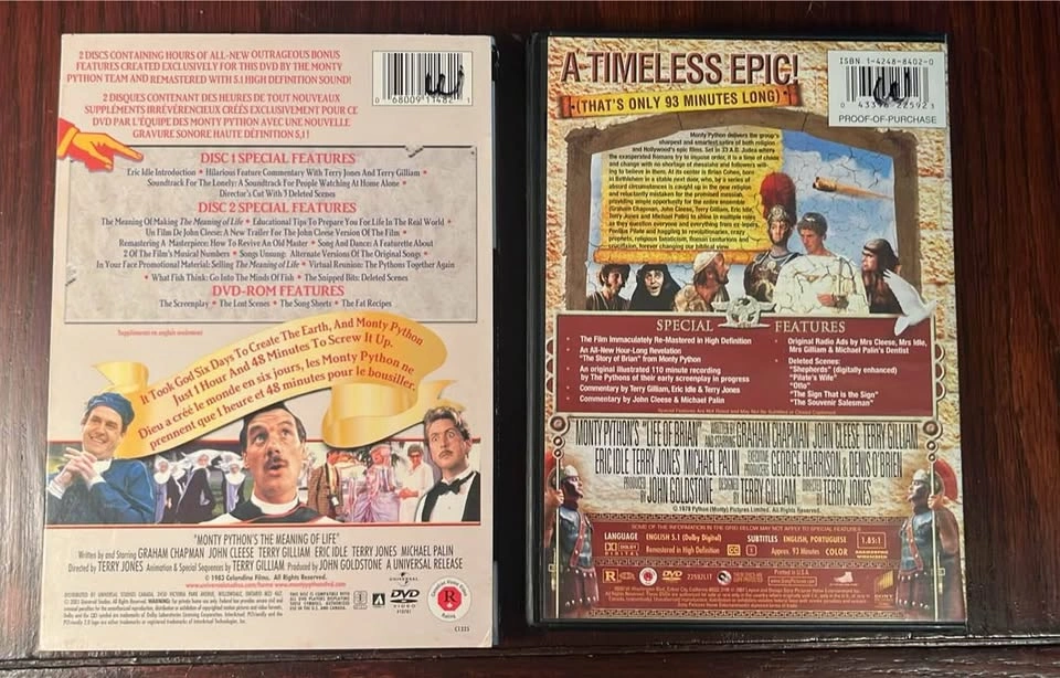 Monty Python's The Meaning of Life & Life of Brian DVD Set - photo 2