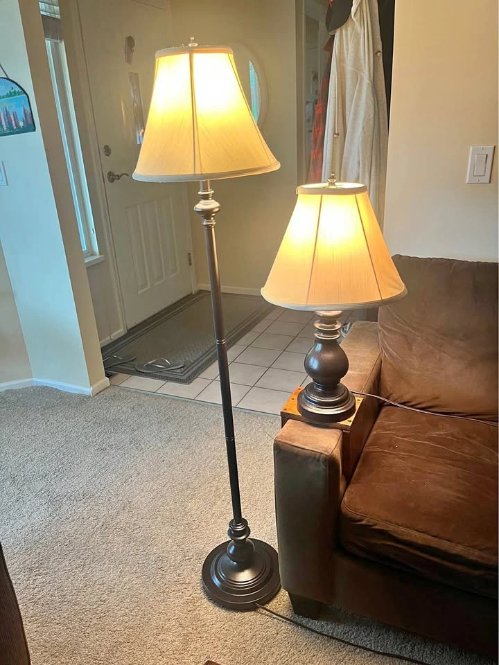 Matching Floor and Table Lamp Set