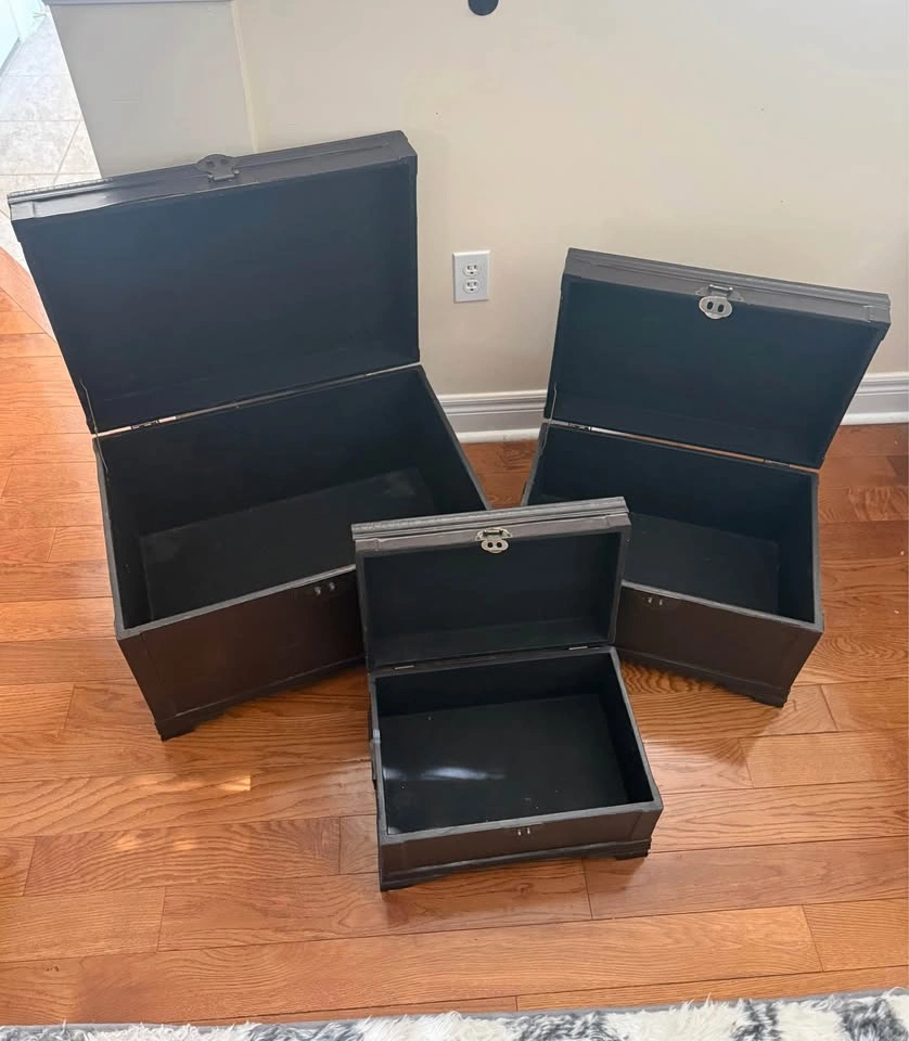 Set of 3 nesting storage trunks - photo 3