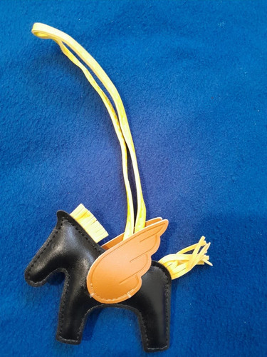Leather Rodeo Horse Bag Charm Keychain - photo 2