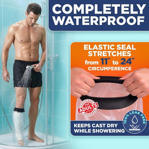 100% Waterproof Cast Cover for Adult Leg - Reusable - photo 2