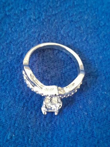 Cut CZ Stainless Steel Engagement Ring Women's Size 6 - photo 2