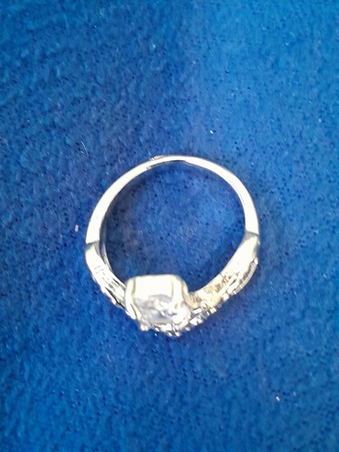 Cut CZ Stainless Steel Engagement Ring Women's Size 6 - photo 3