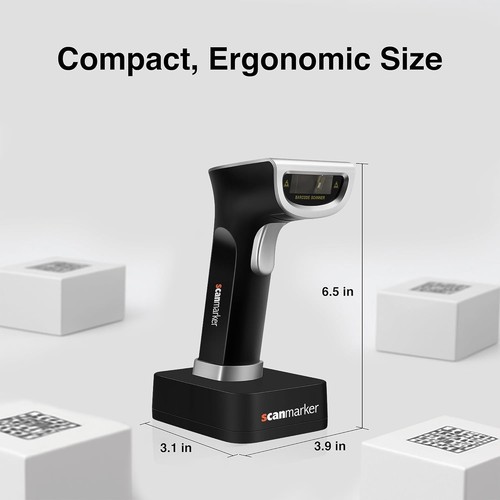 Wireless Barcode Scanner 1D 2D QR Bluetooth 2.4G with Charging S - photo 3
