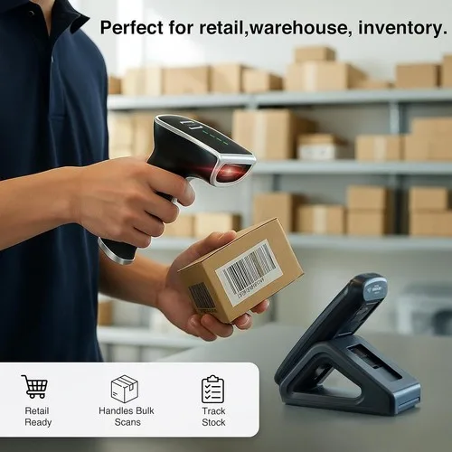 Wireless Barcode Scanner 1D 2D QR Bluetooth 2.4G with Charging S - photo 5
