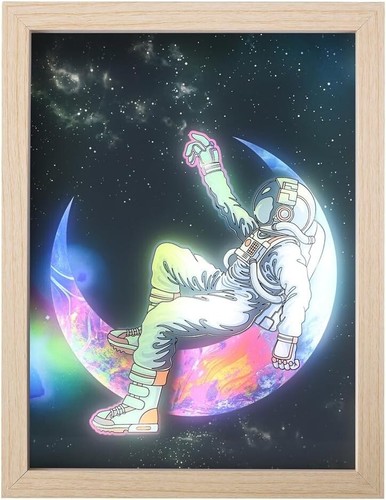 3 Color Adjustable LED Moon Painting Decoration