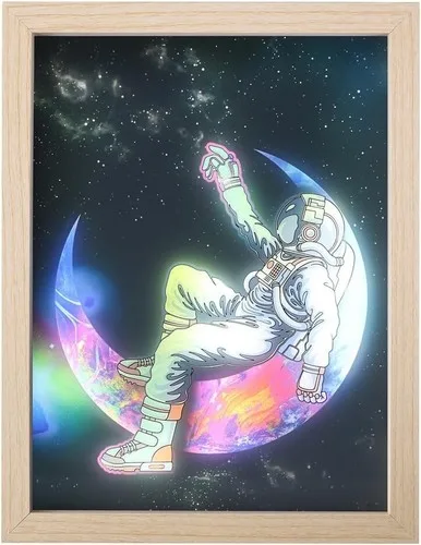 3 Color Adjustable LED Moon Painting Decoration