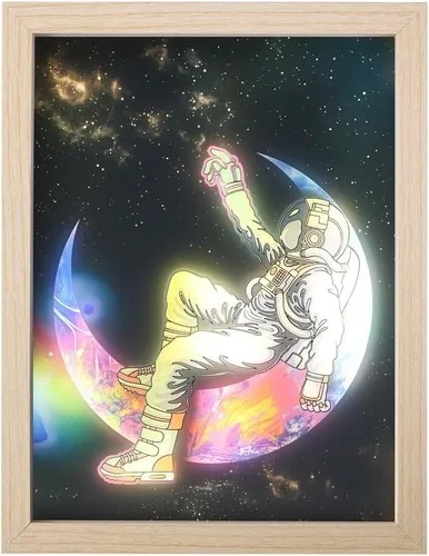 3 Color Adjustable LED Moon Painting Decoration - photo 2
