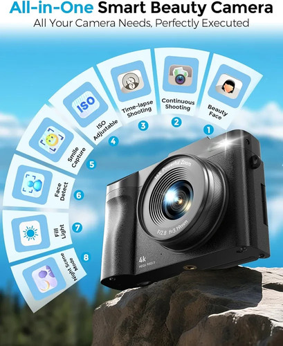 4K 50MP Digital Vlogging Camera with Flip Screen & 64GB SD - photo 5