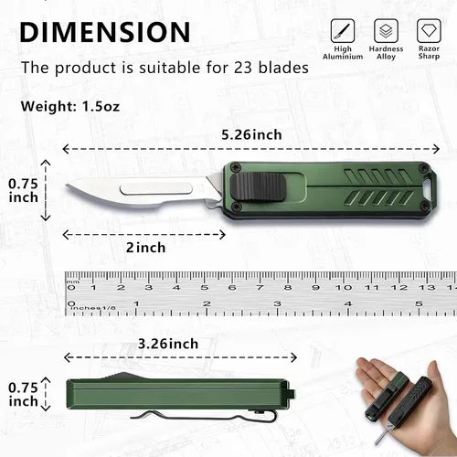 Retractable Premium Utility Knife Metal Box Cutter w/10 Blades - photo 2