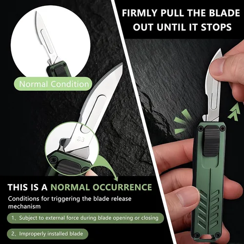 Retractable Premium Utility Knife Metal Box Cutter w/10 Blades - photo 4