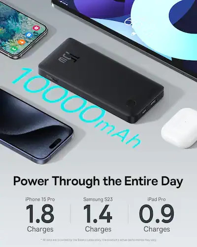 Baseus - Airpow Lite Power Bank 10000mAh 15W Cosmic - Black - photo 2