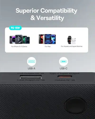 Baseus - Airpow Lite Power Bank 10000mAh 15W Cosmic - Black - photo 5