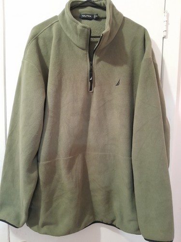 Nautica Dark Green LS Polar Fleece 1/4 Zipper Pullover