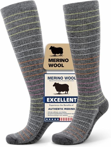 Merino Wool Compression Socks for Women & Men, 20-30 mmHg