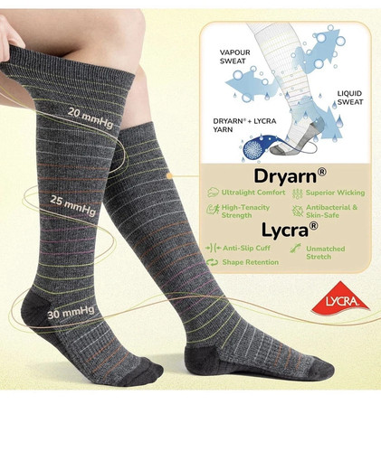 Merino Wool Compression Socks for Women & Men, 20-30 mmHg - photo 2