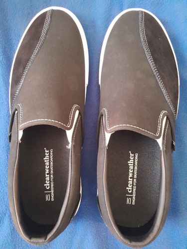 Clearweather DODDS Black Canvas Low Top Slip-On Shoes size 14 M