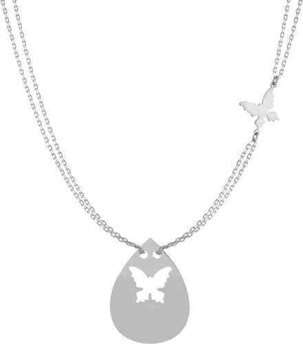 925 Sterling Silver 18K White Gold Plated 18 Inch Necklace
